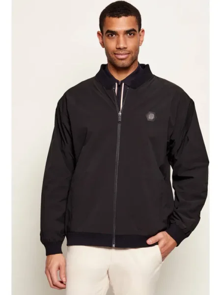 BOSS GREEN Geacă cu două fețe bomber K_Future HY negru