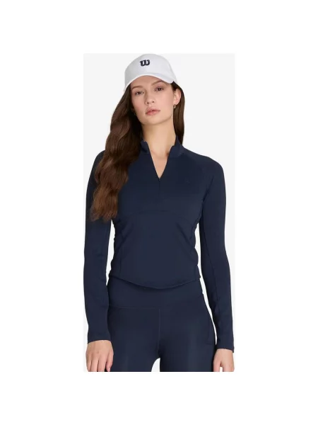 Koszulka z długim rękawem Wilson Baseline Half-Zip noc S niebieska