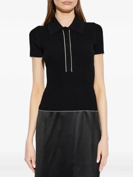 Tricou polo By Malene Birger tricotate negru