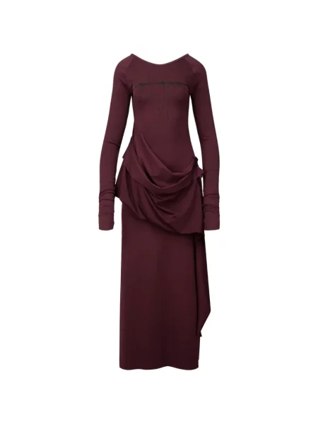 Lung rochie maxi Nache drapată roșu