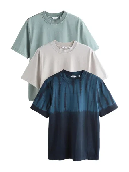 Next Tricou / albastru / albastru marin / verde mentă bej