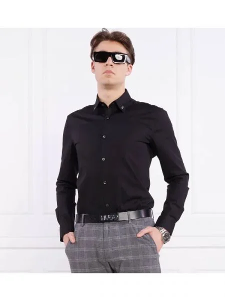 HUGO Cămașă Ermo | Casual fit negru