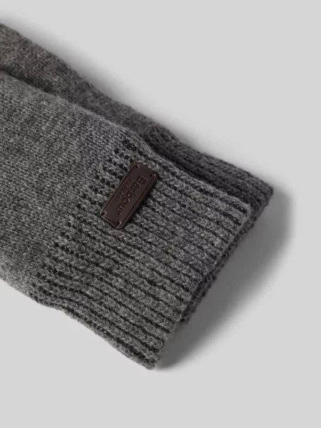 Barbour rękawiczki wełniane Carlton szary