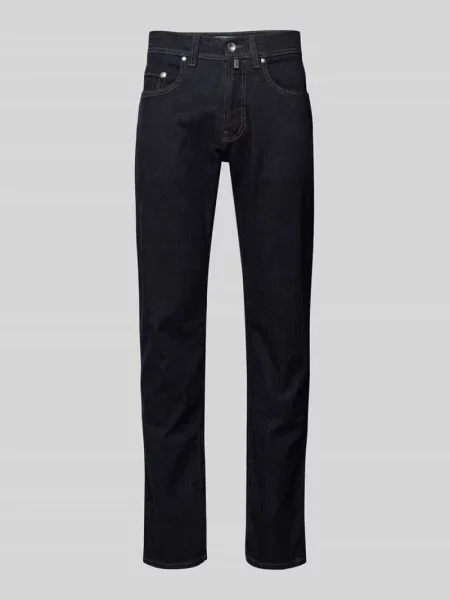 Jeansy o kroju tapered fit z bawełną ekologiczną model ‘Lyon’ Pierre Cardin niebieski