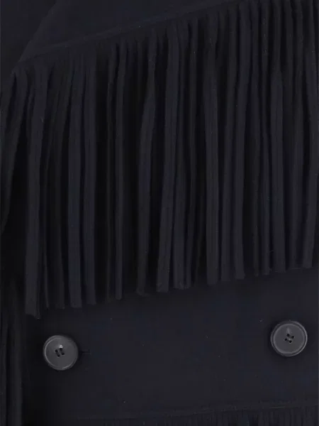 Двуредно яке Carven с ресни синьо