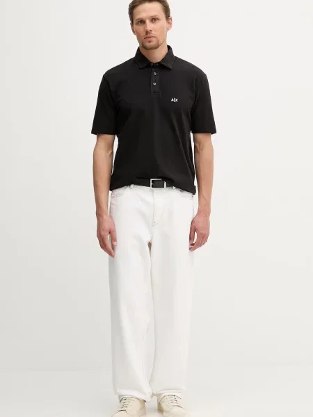 Tricou polo Armani Exchange negru