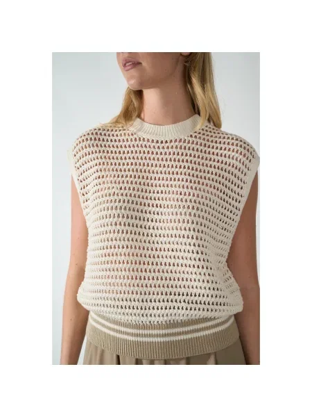 Dzianinowy sweter Drykorn beżowy