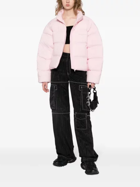 Raštuotas striukė Alexander Wang apkarpytas rožinė
