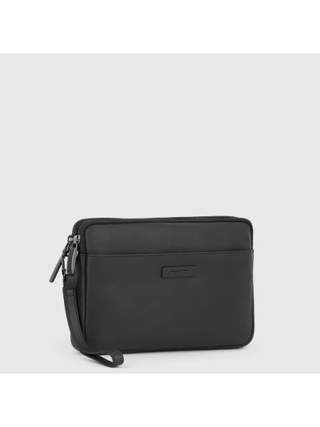Torba Piquadro skórzana z paskiem czarna