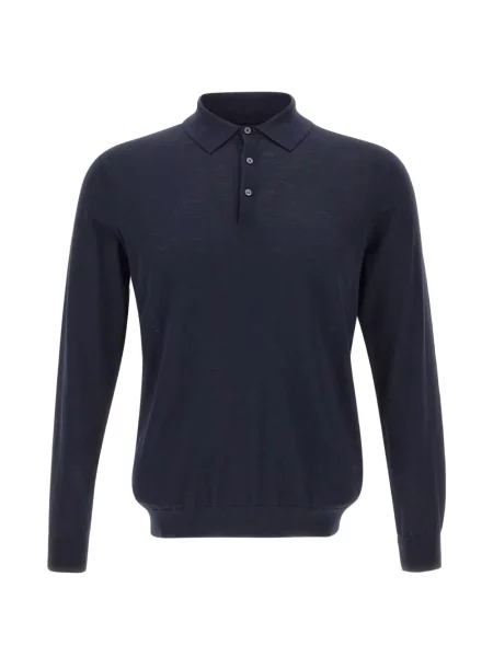 Tricou polo Kangra cu nervuri albastru