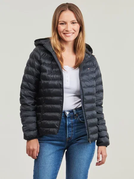 Pruhovaná zateplená bunda Tommy Hilfiger modrá