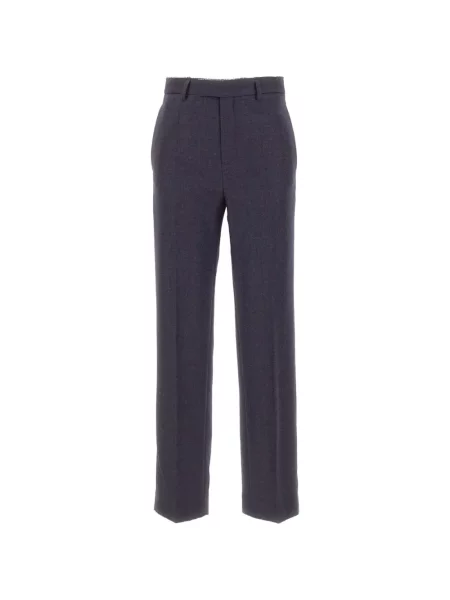 Pantaloni Mm6 Maison Margiela cu franjuri de lână gri
