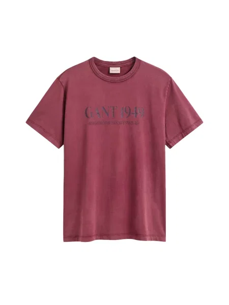 GANT Tricou metalic / roşu închis gri