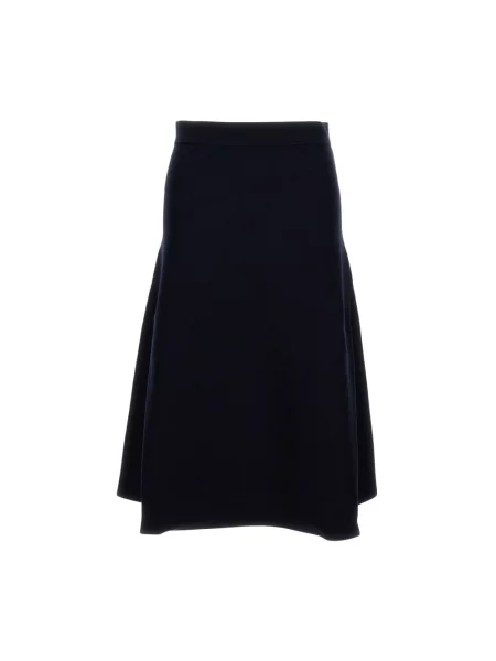 Spódnica midi Max Mara Studio z wysoką talią do kolan niebieska