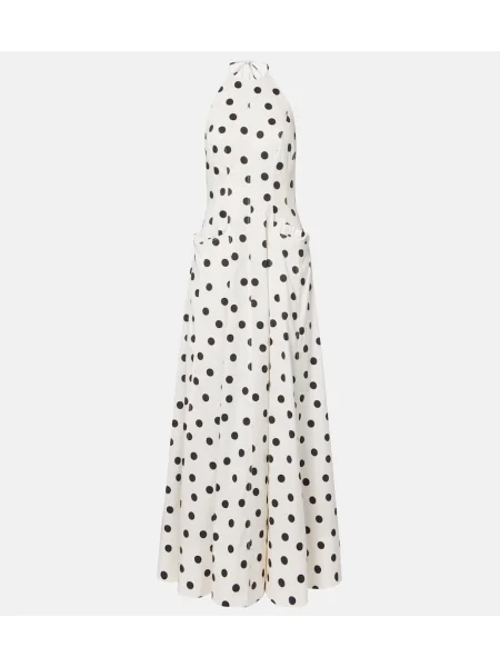 Rochie maxi Rebecca Vallance cu buline de costum alb