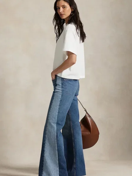 Дънки Polo Ralph Lauren с висока талия синьо