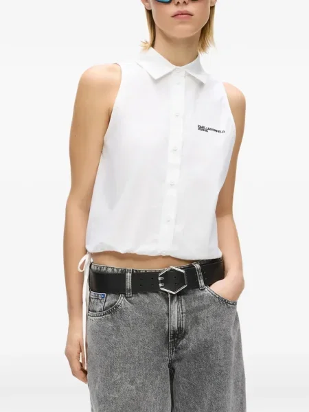 Αμάνικη μπλούζα Karl Lagerfeld Jeans γραβάτες λευκό