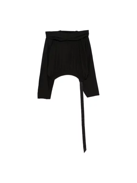 Krótka bluzka Rick Owens z kapturem czarna