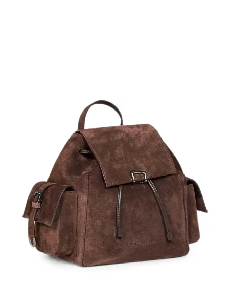 Rucsac Brunello Cucinelli din piele de căprioară maro