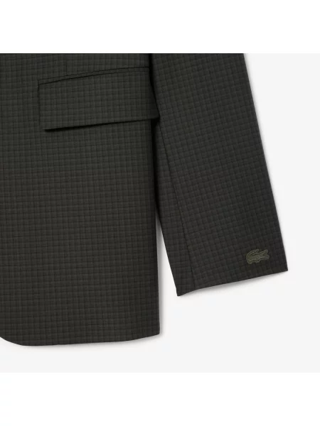 Lacoste Wełniany Blezer W Kratę czarna