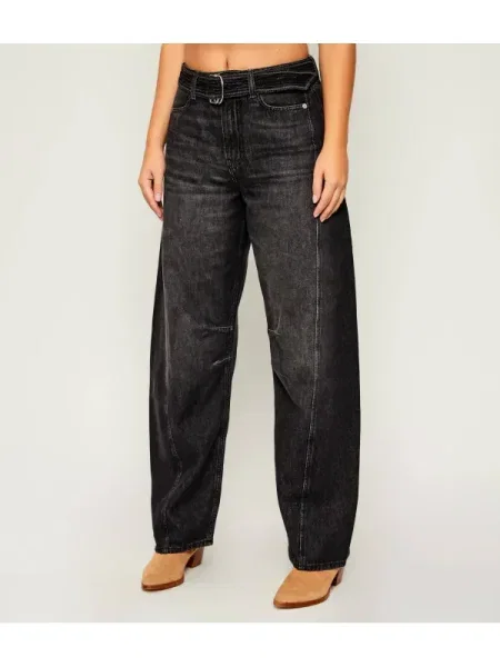 BOSS Orange jeans high waist negru