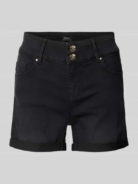 Szorty jeansowe o kroju regular fit z mieszanki bawełny model ‘CARMEN’ Only czarne