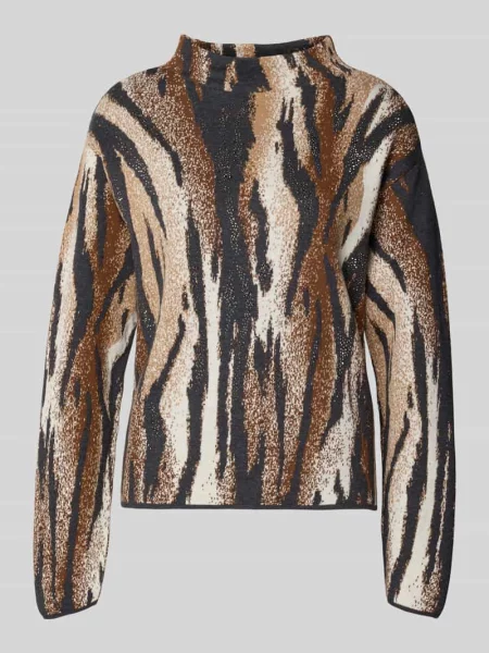 Sweter z dzianiny ze stójką Monari