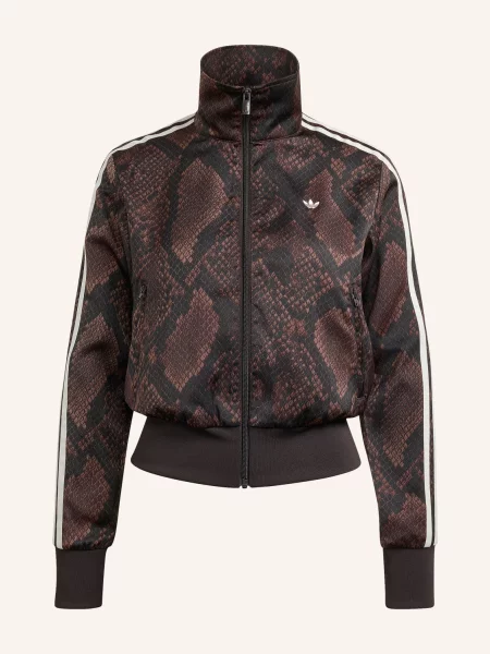 Adidas Originals Bunda Na Trénink Firebird Ze Saténu tmavě hnědá bílá