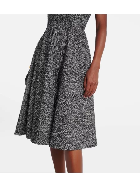 Rochie midi Dolce&gabbana de lână până la genunchi de costum negru