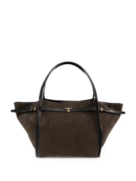 Geantă shopper Tod's din piele de căprioară maro
