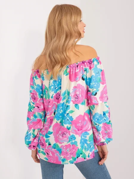 Bluză Fashionhunters cu model floral albastru