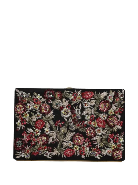 Geantă plic Dolce & Gabbana cu model floral negru