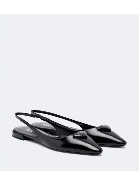 Balerini Prada din piele slingback negru