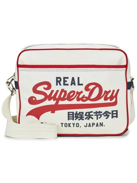 Geantă messenger Superdry retro alb