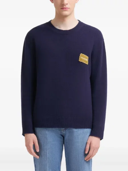 Vesta Marni od kašmira s autogramom plava