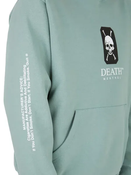 Majica s kapuljačom Death Cigarettes s kapuljačom s printom zelena
