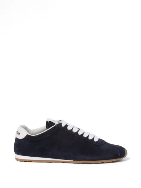 Sneakerși Miu Miu din piele de căprioară albastru