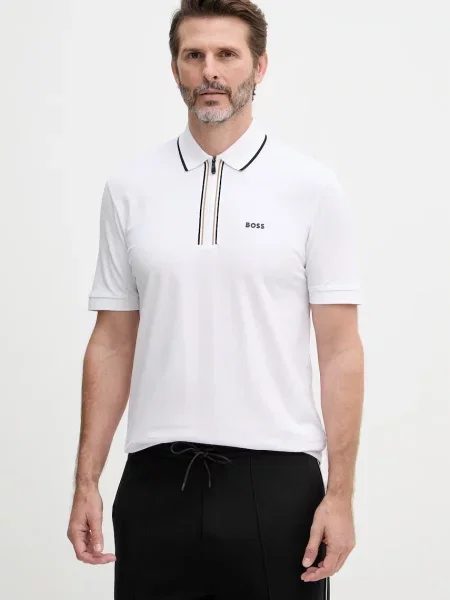 Tricou polo Boss Green negru