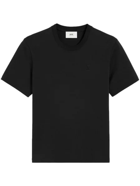 Tricou Ami Paris cu broderie negru