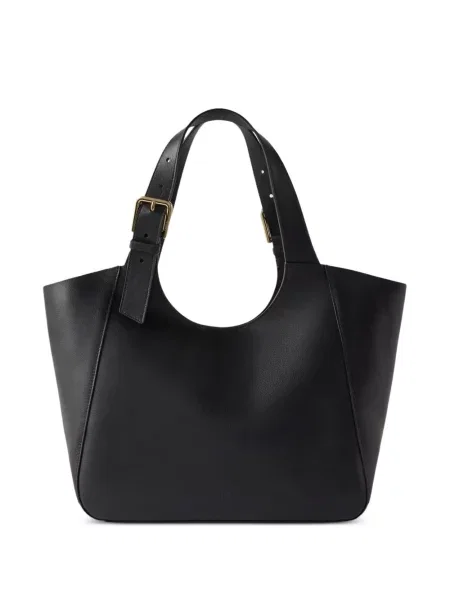 Geantă shopper Furla din piele cu cataramă negru