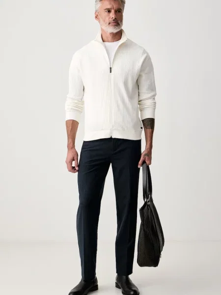 BOSS hanorac de loungewear pentru bărbați cu Structure Zip Jacket bej