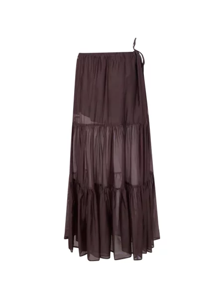 Fustă Twinset cu volane în straturi maro