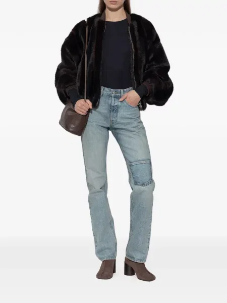 Geacă bomber Mm6 Maison Margiela cu blană maro