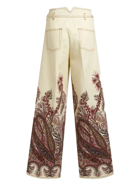 Blugi Etro cu imagine cu model paisley alb