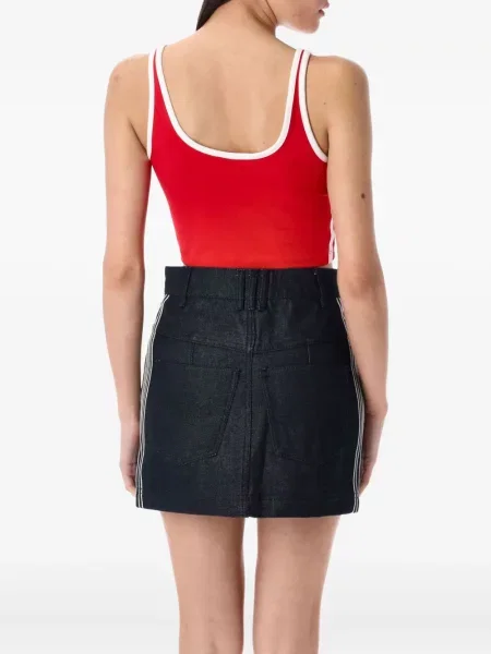 Decupat top Adidas cu dungi roșu