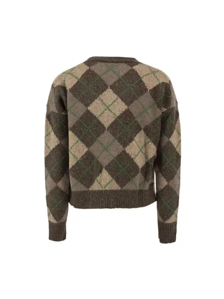 Kardigan Weekend Max Mara wełniany z wzorem argyle