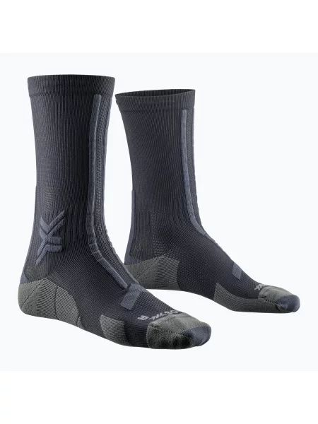 Мъжки чорапи за бягане X-Socks Trailrun Discover Crew black/charcoal черно