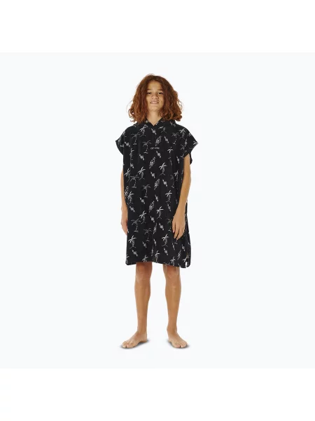 Gyerek poncsó Rip Curl Mixed Hooded Towel black. Méret: S fekete