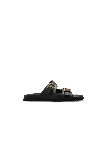 Klapki Dolce And Gabbana skórzane czarne