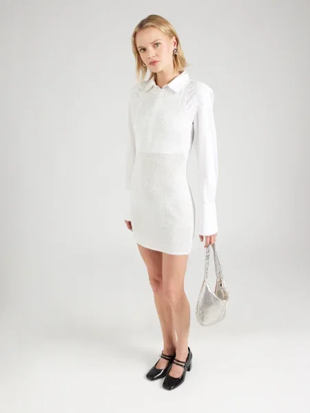 Monki Rochie tricotat alb